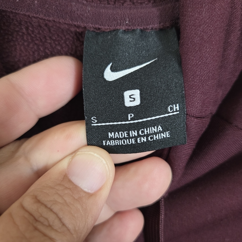 Nike Men's Burgundy Crewneck Hoodie Size Small - Picture 2 of 8